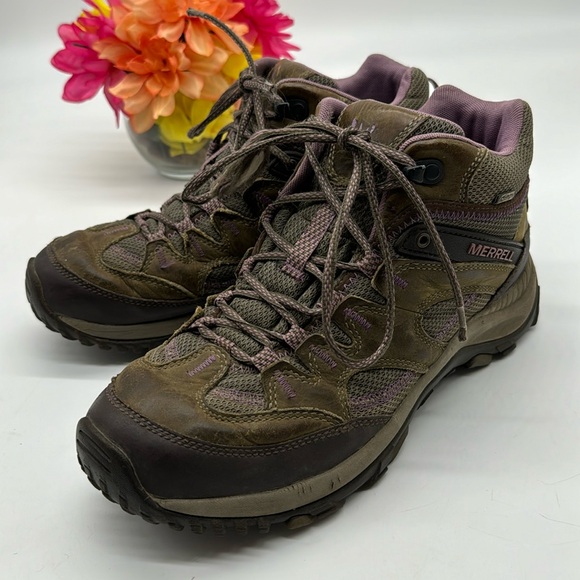 Merrell Shoes - Merrell Brindle Brown Leather Hiking Boots Size 10 MR6892